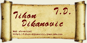 Tihon Dikanović vizit kartica